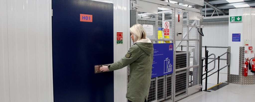 Woman checking on storage