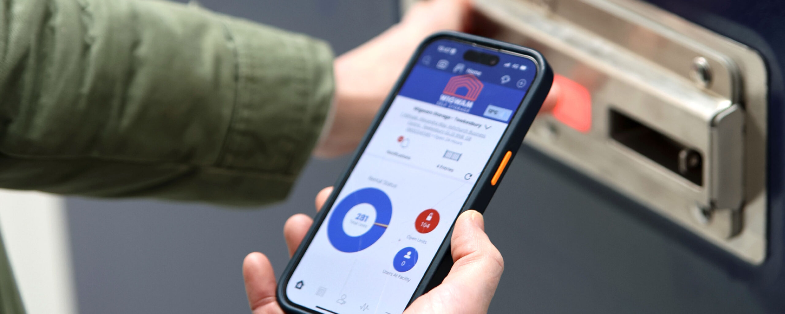 Unlock storage unit with phone