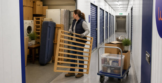 Self Storage For Market Traders Stock And Stall Between Pitches